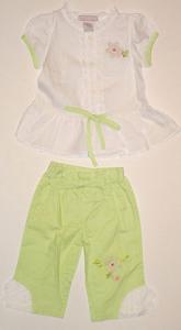 Pantalon verde cu camasa alba - 12984A_1