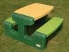 Masa picnic cu bancheta 6 copii verde, galben -
