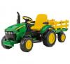 Tractor electric copii jd ground force w/trailer -