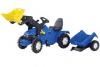 Tractor cu pedale si remorca copii rolly toys blue -
