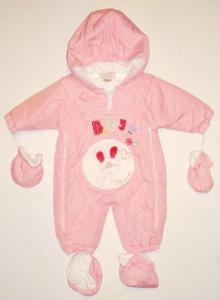 Salopeta impermeabila pentru bebeluse Baby pink bunny