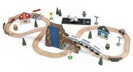 Trenulet din lemn Euro Express cu set de accesorii - BBX17989