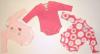 Set 3 body bebeluse pink flowers -