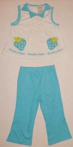 Pijama bleu cu alb pentru fetite - 1875'