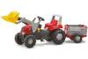 Tractor cu pedale si remorca copii rolly toys -
