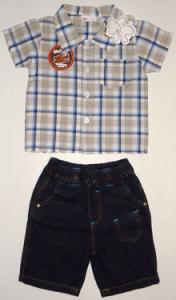 Set haine copii - cu bermude jeans TEENY TINY - 1, 2 ANI - 9377