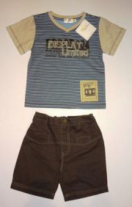 Pantalonas scurt cu tricou in dungi - 10935'