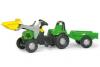 Tractor cu pedale si remorca copii rolly toys 023196 verde -