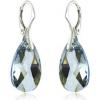 Cercei argint 925 cu swarovski&reg; elements pear 22mm blue shade