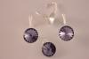 Set argint 925 cu swarovski&reg; elements rivoli12/12mm tanzanite