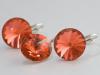 Set argint 925 cu swarovski&reg; elements rivoli12/12mm padparadsha