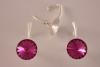 Cercei argint 925 cu swarovski&reg; elements rivoli 12mm fuchsia