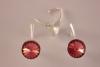 Cercei Argint 925 cu SWAROVSKI&reg; ELEMENTS Rivoli 12mm Padparadsha