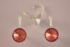 Cercei Argint 925 cu SWAROVSKI&reg; ELEMENTS Rivoli 12mm Rose