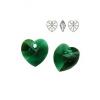 Pandantiv argint 925 cu swarovski&reg; elements heart 14mm emerald
