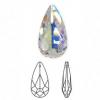 Pandantiv Argint 925 cu SWAROVSKI&reg; ELEMENTS Teardrop 24mm Aurore Boreale