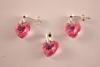 Set argint 925 cu swarovski&reg; elements heart 10 mm rose ab surub