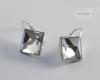 Cercei argint 925 cu swarovski&reg; elements square 10mm crystal clear