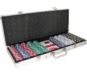 Set de poker 500 jetoane servieta aluminiu