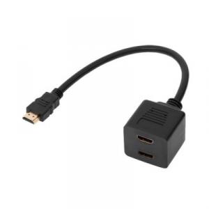 Cablu adaptor HDMI tata - 2 HDMI mama 30cm