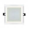 12w panou led cu sticla, incastrabil, patrat,