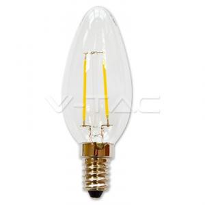 2W Bec LED Filament E14 Lumanare Alb Cald 2700K