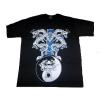 Tricou yin yang si dragoni alb-negru