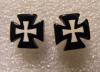 Stud iron cross negru cu alb (ftc)