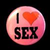 Insigna mica roz I LOVE SEX