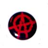 Insigna mica anarchy logo rosu