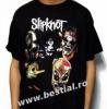 Slipknot 5 masti logo alb (superpret)