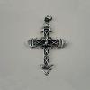 K454 silver pendant cross of lily