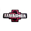 Rammstein logo alb si cruce rosie