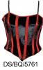 Corset negru din catifea si satin