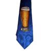 Cravata lata BERE LA PAHAR (fond albastru)