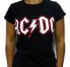 Girlie Gildan AC/DC Logo Alb cu rosu