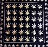 BANDANA Cannabis frunze mici albe pe negru
