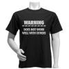 Tricou negru warning does not work well with others