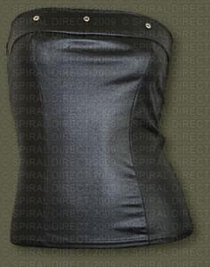 PL225 - F LeatherLook Corset Blk