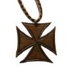 Iron cross maro de piele cu snur impletit