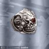 Inel de bronz placat cu argint machine skull 2 sr1147