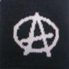 Manseta anarchy logo alb pe negru