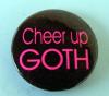 Insigna mica neagra cu roz cheer up goth