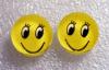 Cercei de plastic 12 mm Smile fata Galbena