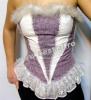 Corset alb/mov cu blanita