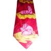 Cravata lata cu porcusori roz model 2 (fond rosu)