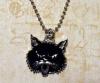 Medalion cat face black 17064