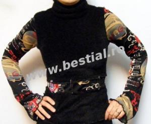 Bluza neagra din blanita cu ace de siguranta