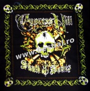 Bandana Cypress Hill Skull &amp. Bones cu verde