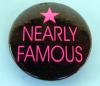 Insigna mica neagra cu roz Nearly Famous